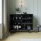 Flash Furniture Elmont Bar and Sideboard w/Shaker Style Single Door Cabinet w/Hanging Glass and Shelves, Black NAN-F-HY-B23113-BLK-GG - alternate 2